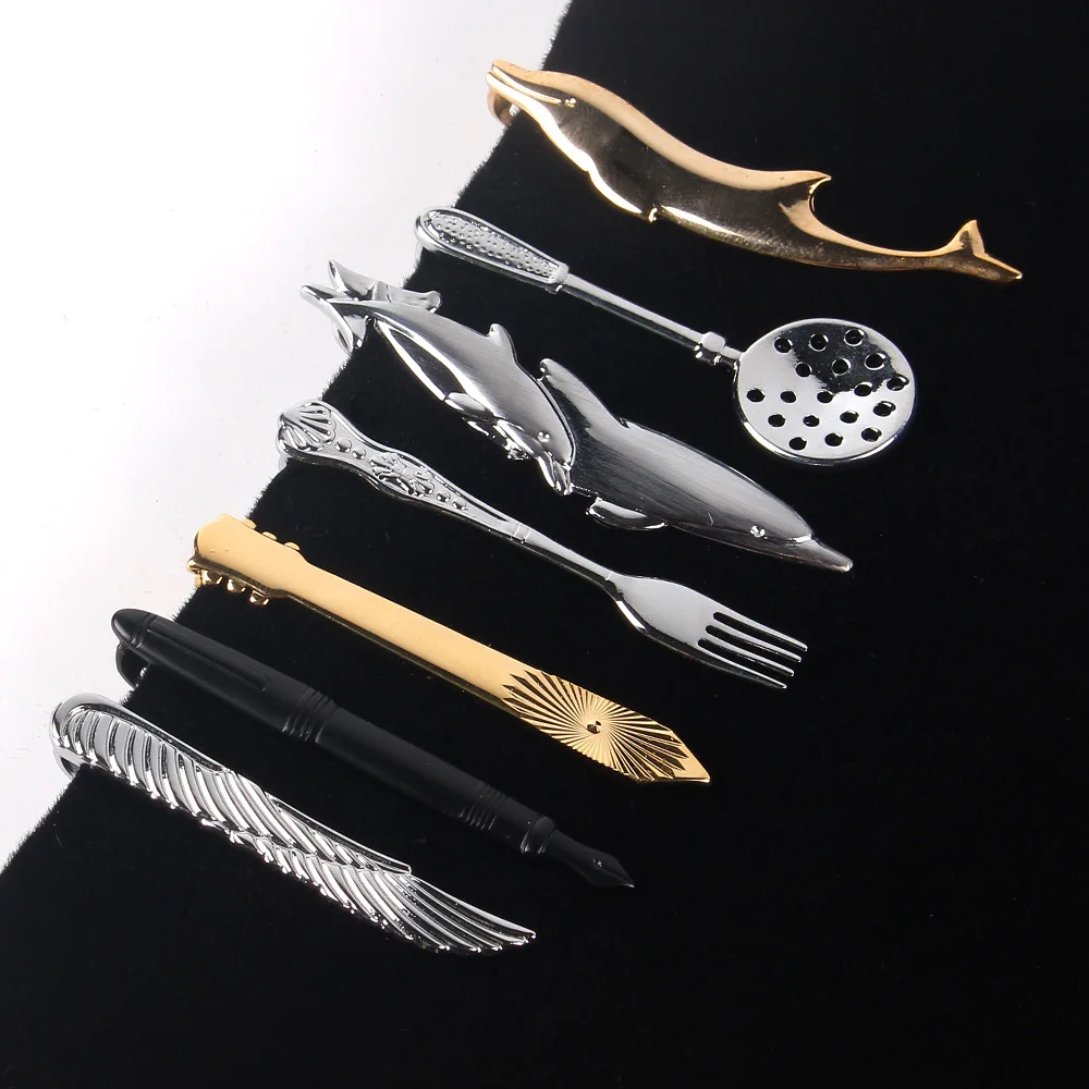 

Cartoon Tie Clip For Men Classic Meter Tie Clips Copper Tie Bar Golden Tie Collar Pin Crystal Business Corbata