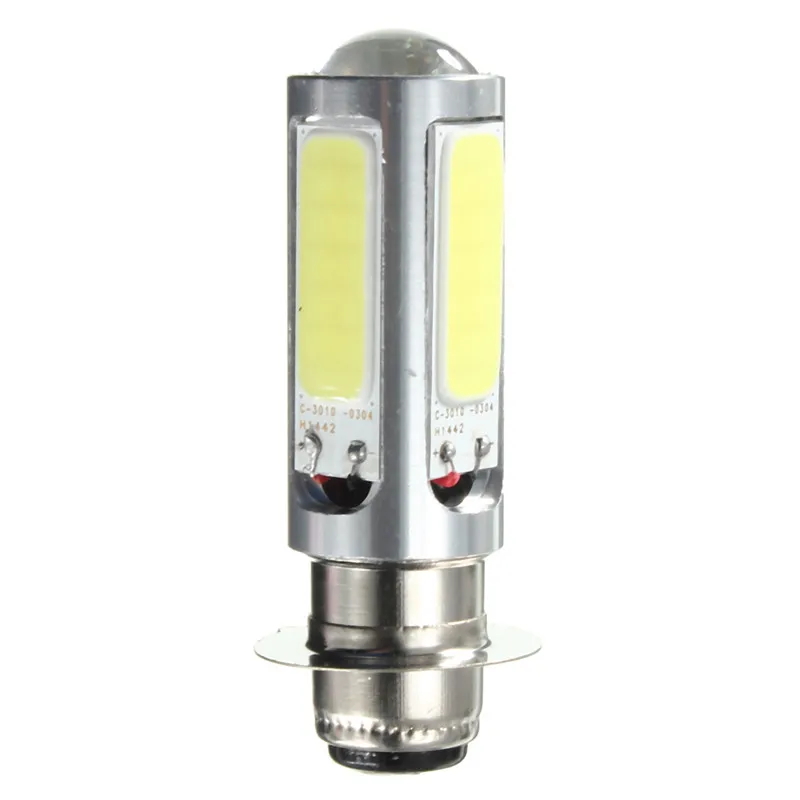 2pcs/lot 10W H6M PX15d COB LED Headlight Motorcycle Fog Light Bulb 6500K White Universal