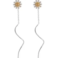REETI New 925 Sterling Silver Long sunflower Earrings For Women Hot Fashion sterling-silver-jewelry FreeShip