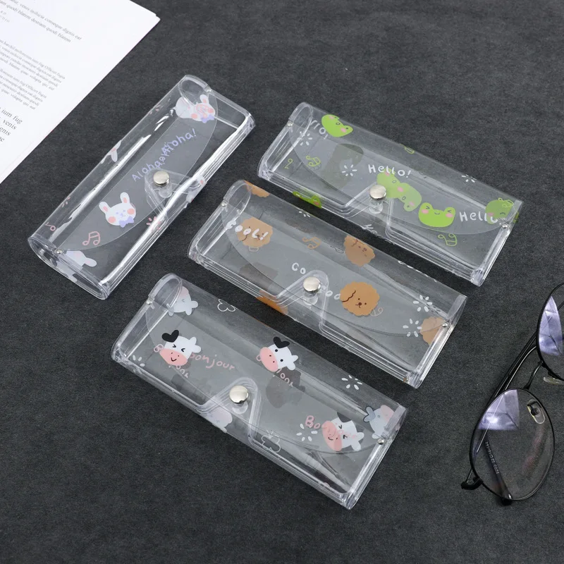 Large Fresh Cartoon Cactus Transparent Glasses Box Student Teenagers Myopia Glasses PVC Box Sunglasses Box Sunglasses Case