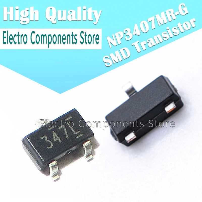 10Pcs/Lot NP3407MR-G AO3407 SOT23-3 347L MOS Field Effect Transistor