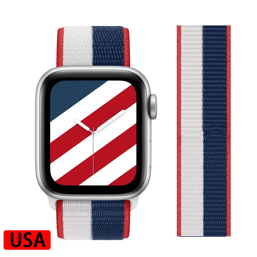 Nylon Strap for Apple watch band 44mm 40mm 42mm 38mm 44 mm sports loop smartwatch wristband belt bracelet iWatch 3 4 5 6 se band