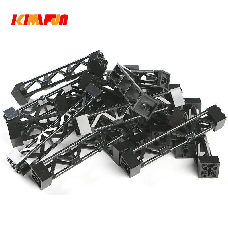 10pcs Building Blocks Imitating Steel Structure Suspension Bridge MOC  Factory Scene DIY Assembly Railway Track Support Bracket