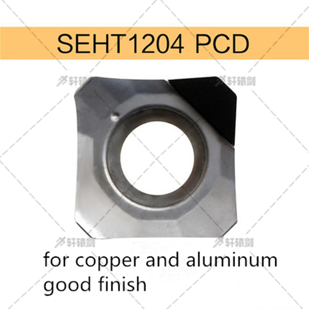 SEHT1204  Diamond milling cutters PCD flat cnc aluminum alloy face end mill cnc Lathe carbide inserts brass turning tools