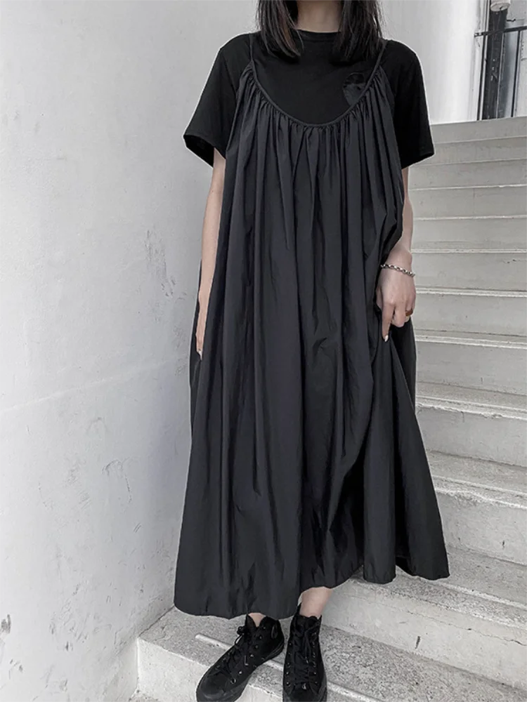 Ladies Halter Dress Summer New Classic Dark Simple Casual Fashion Popular Dark Loose Large Size Skirt