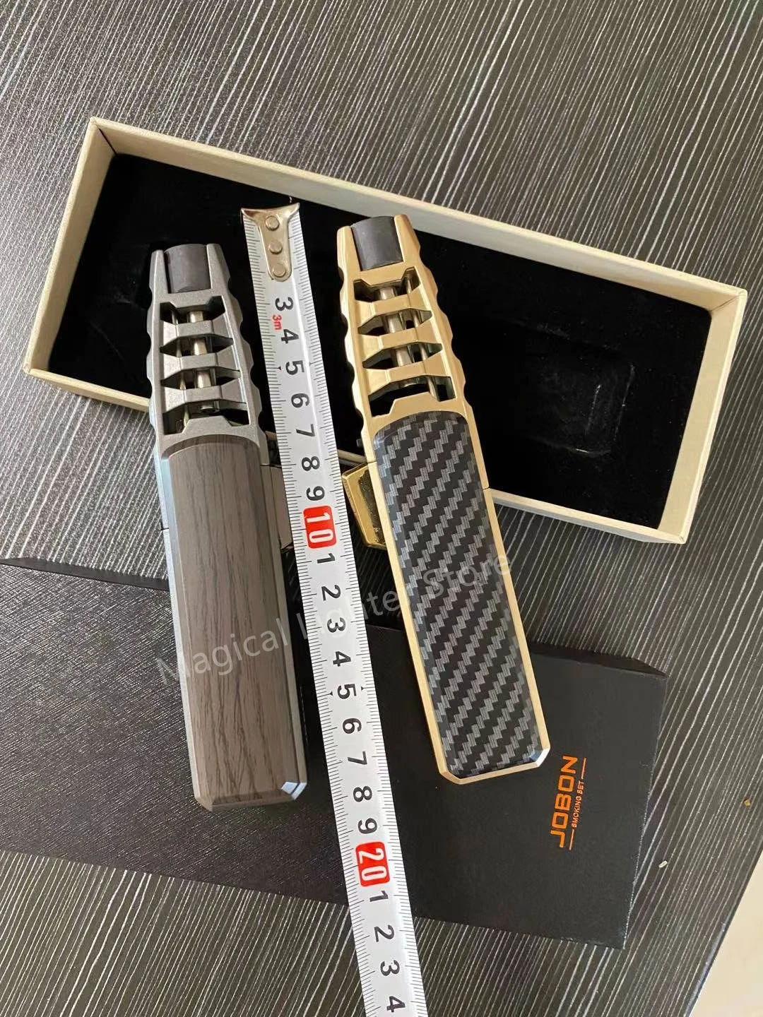 JOBON Metal Gás Butano Windproof Isqueiro Blue Flame Super Firepower Turbocharged Jet Cigarro Isqueiro Charuto Acessórios Presente