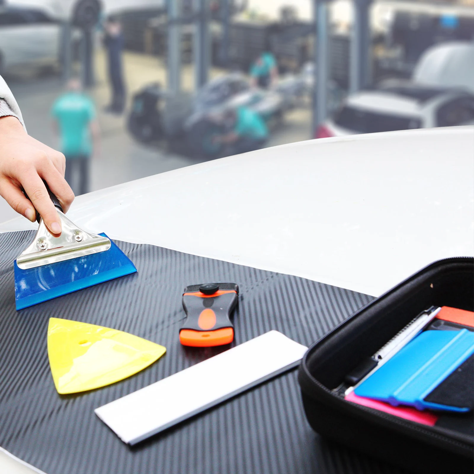 Kit d'outils d'emballage de voiture, ensemble de feuilles de vinyle, outils de feuille de raclette, couteau de coupe pour l'emballage de voiture