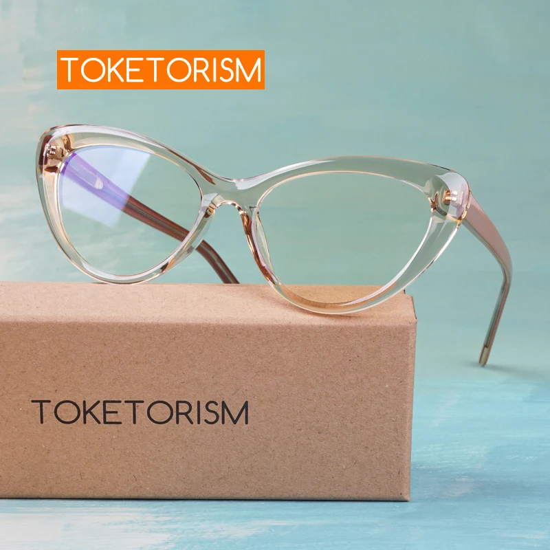 Toketorism Stylish Women Retro Design Eyeglasses Anti Blue Light Computer Glasses Optical Frame