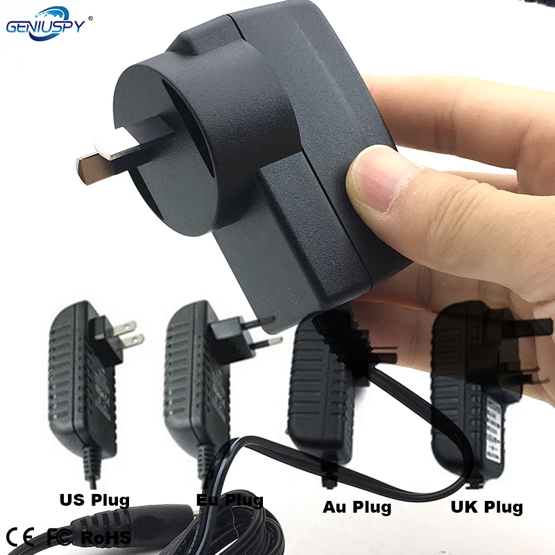 GENIUSPY EU/US/UK/AU Plug CE Qualified AC 110-240V To DC 12V 1.5A OR 1A Power Supply Adapter For CCTV Camera