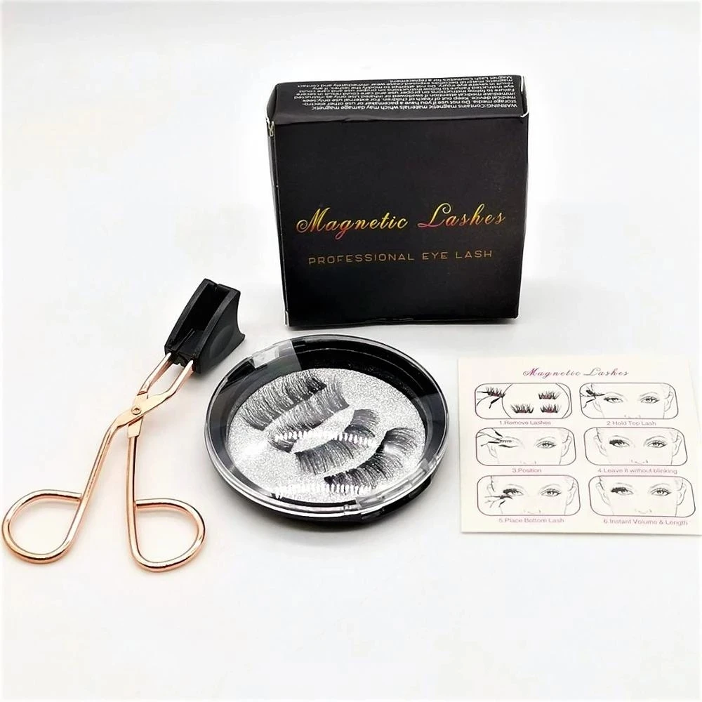 4pcs 3D Magnet Eyelashes 5pcs Magnets Natural Thick Eyelashes Repeatable Makeup Eyelashes Slender False Eyelashes