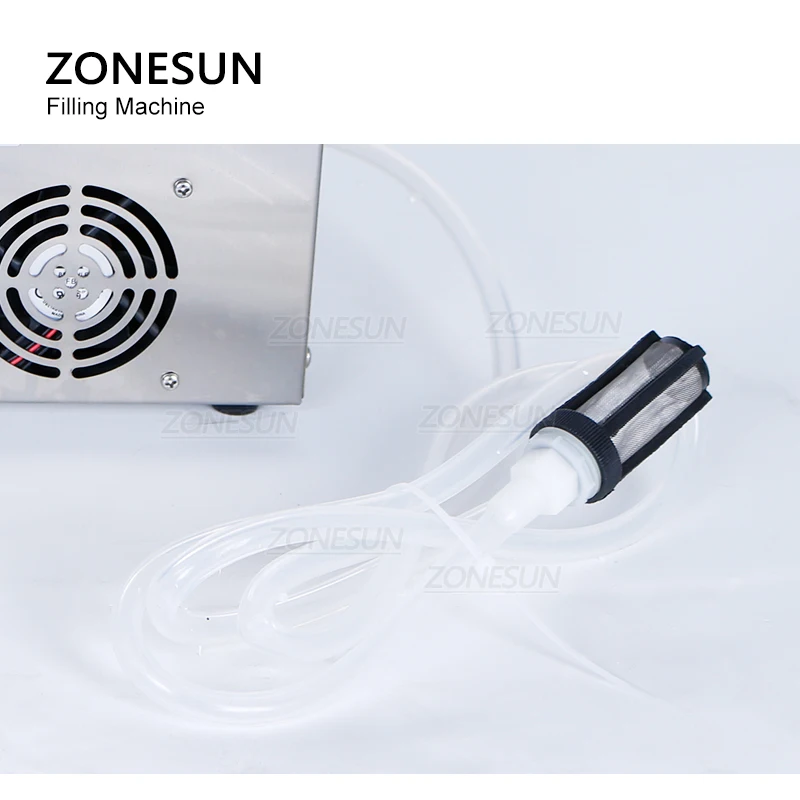 Zonesun tablete semiautomático para enchimento, bomba de diafragma para enchimento de garrafas de perfume e bebidas, máquina de suco de grau alimentício