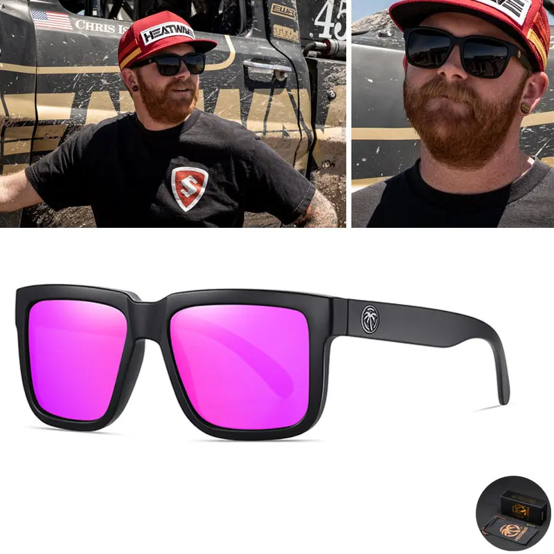 New Heat Wave Polarized Sunglasses Men's Luxury Brand Unique Design Square Ladies Sunglasses UV400