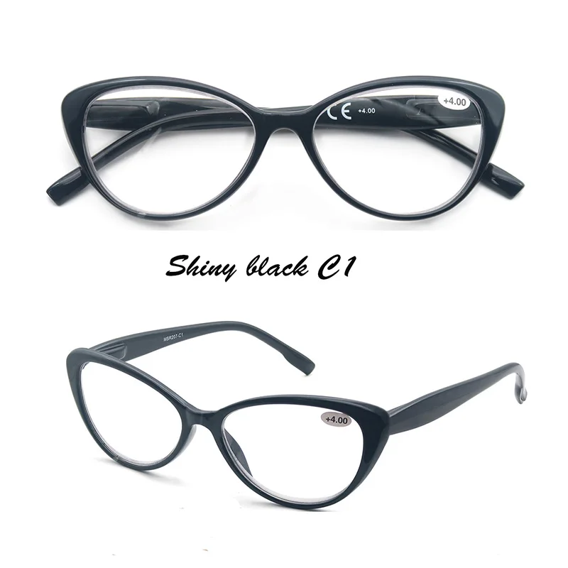 Women Vintage Reading Glasses Cat Eye Reader Stylish Eyeglass Ladie Presbyopic Dioprer Frames With Pouch