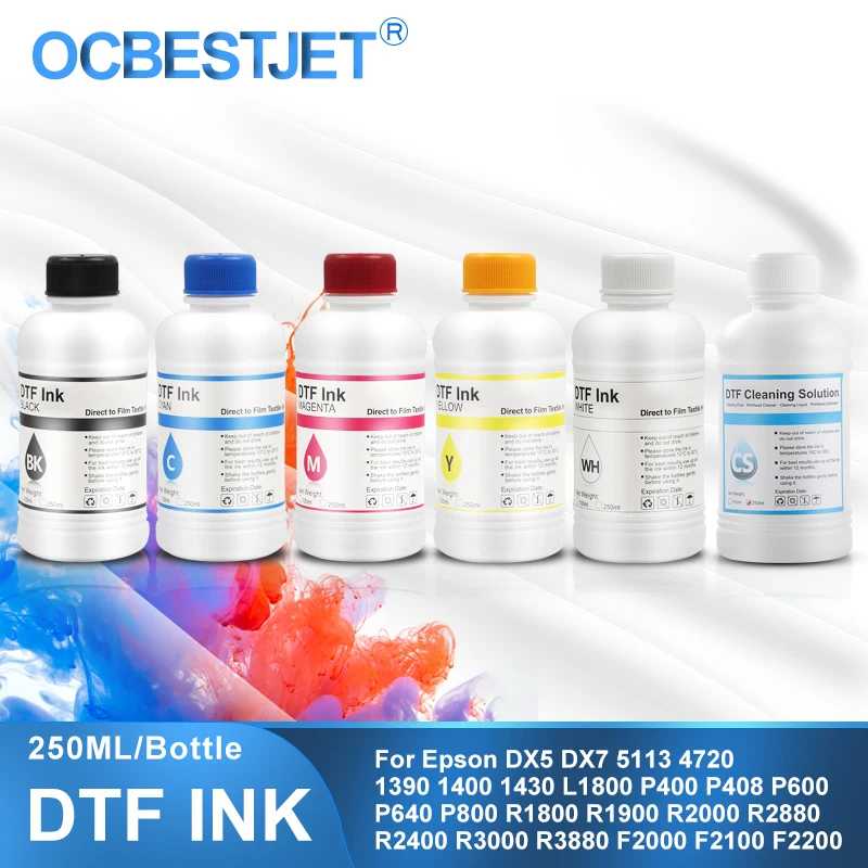 250ML DTF Ink Direct to Transfer Film Ink For DTF Film Printing For Epson DX5 DX7 5113 4720 I3200 1390 1430 F2000 F2100 Economic