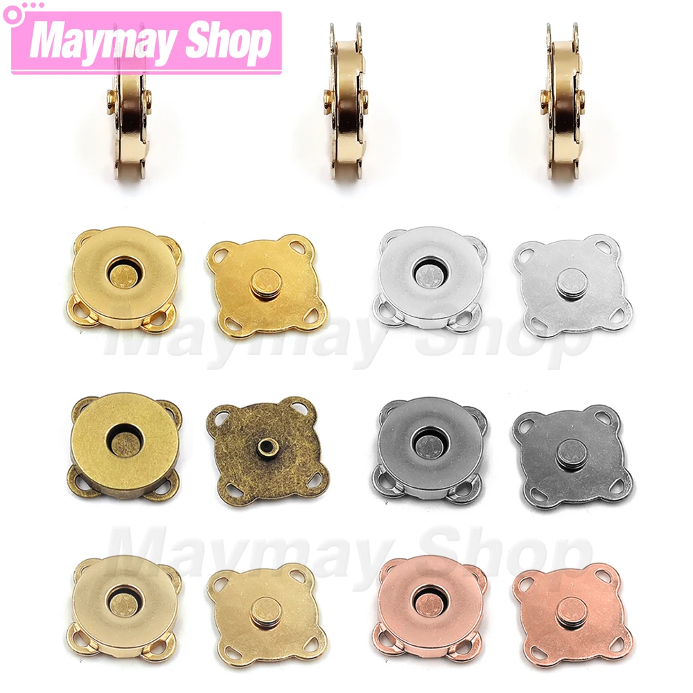 10sets/lot 10-18mm Magnetic Snap Fasteners Clasps Buttons Handbag Purse DIY Wallet Craft Bag Adsorption Buckle Parts Accessories