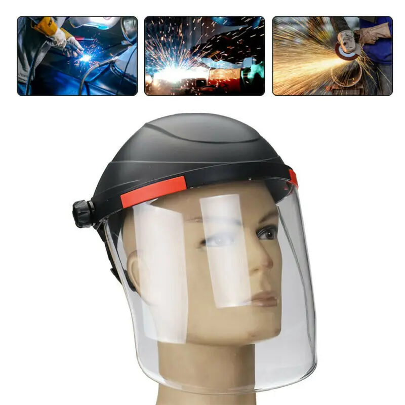 Adjustable Clear Face Visor Shield Cover Safety Workwear Eye Protection Grinding Resistant High Low Temperature For Welding