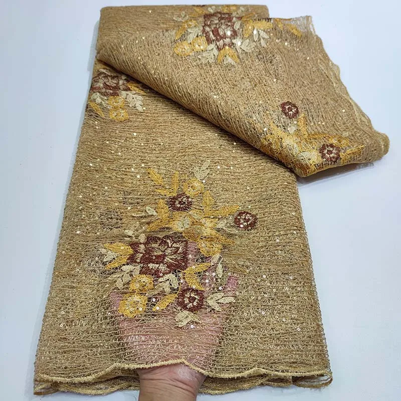 5 Yards2021 Cross-Border New Arrival Sequined Embroidery Cloth Dress Wedding Mesh Fabric Sequin Lace Jx1583