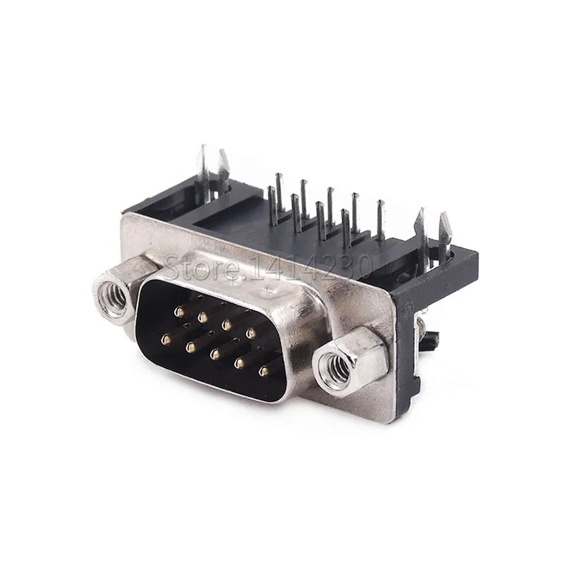 5Pcs Black DR9 90-degree Curved Needle Male Female Connector Serial Port RS232 Connector 9Pin