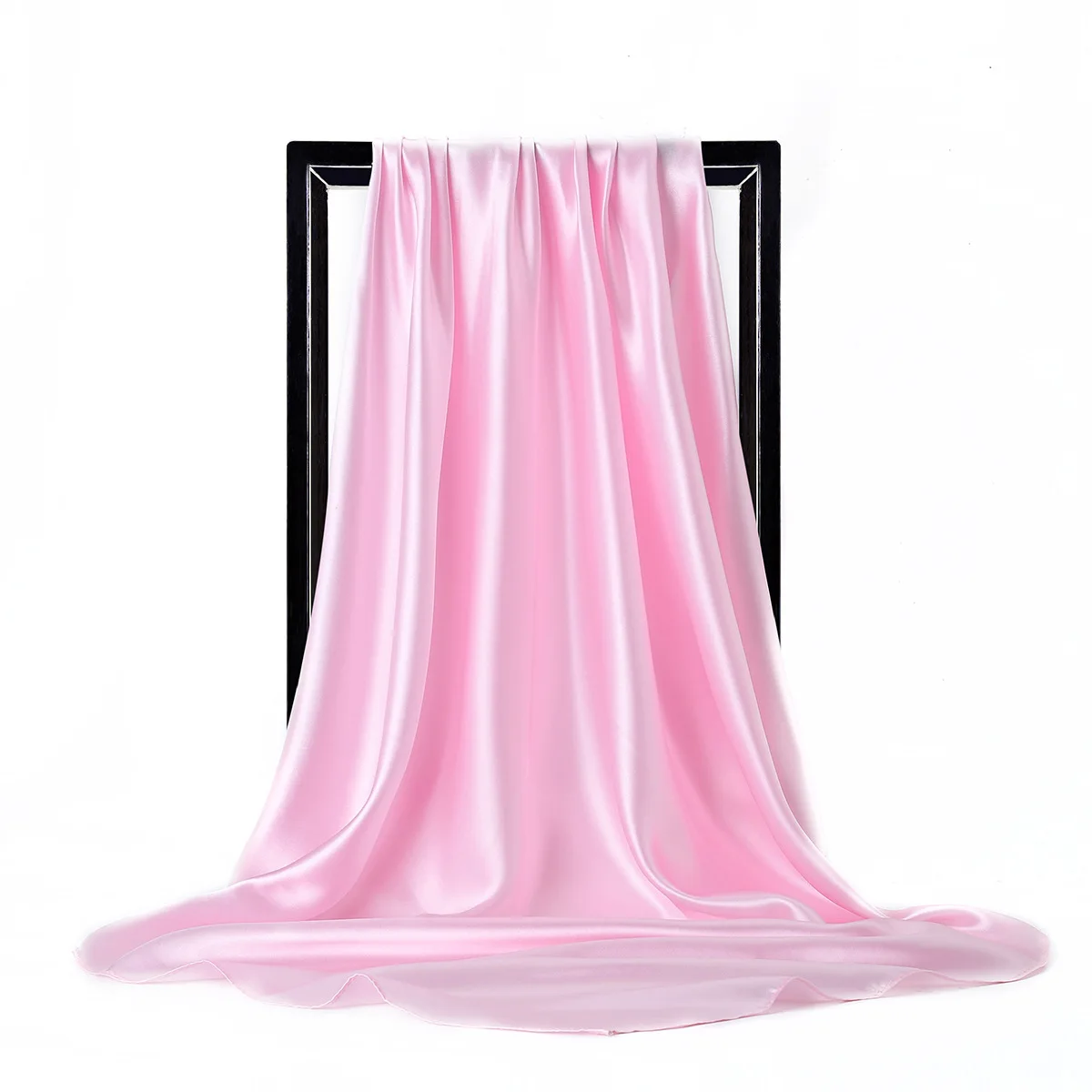 Luxus Marke Seide Schal Frauen Satin einfarbig Hijab Schals Muslimischen Pareo Bandana Weibliche Schal Wrap Stirnband Foulard 90*90 cm