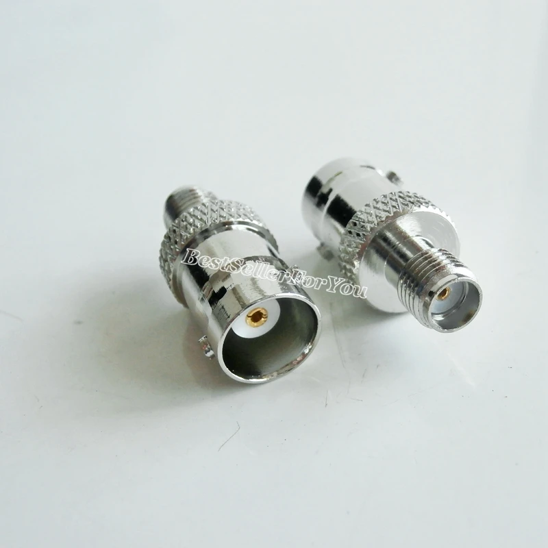 

10Pcs BNC Q9 Female To SMA Female Straight RF Coax Connector Adapter Nickel Plated