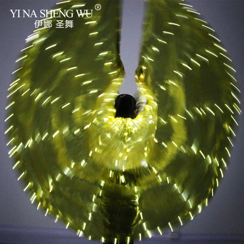 黄金の翼ledランプ羽エジプトベリーダンスled isis翼 - Women Bags India のレビューと価格