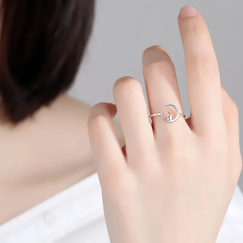 Women's Korean Style Adjustable Angel Wings Ring