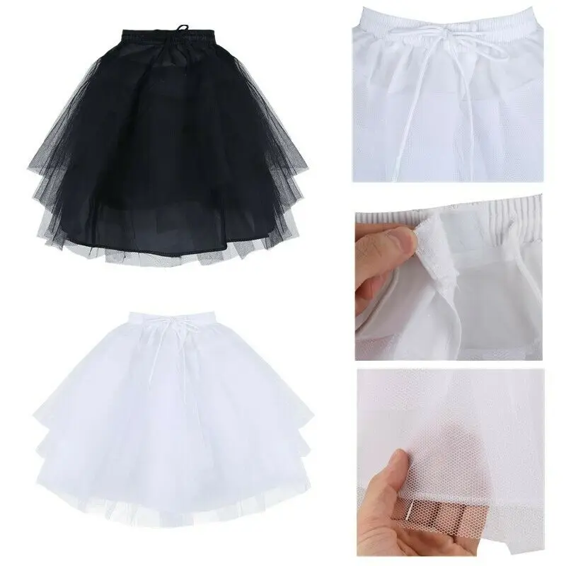 Blume Mädchen 3 Schichten Tutu Unterrock Kinder Petticoat Party Hochzeit Slip Kleid 2023