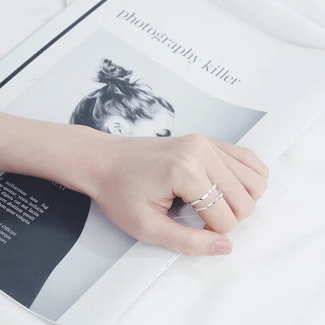 Trendy Bijoux Women BFCLUB Silver Color Ring Jewelry for Double\