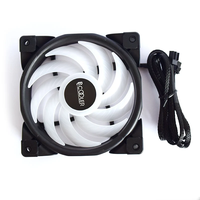 Pccooler 3/Pack Halo Rgb Fan 12Cm 12V & 5V Frgb 3Pin & 4Pin Pwm Stille koelventilator Rgb Chassis Fan Desktop Computer Gastheer Fan