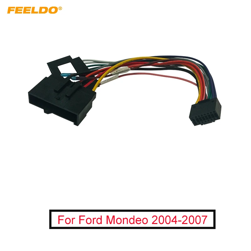 

FEELDO Car Audio Wiring Harness For Ford Mondeo 04-07 Aftermarket 16pin CD/DVD Radio Stereo Installation Wire Adapter