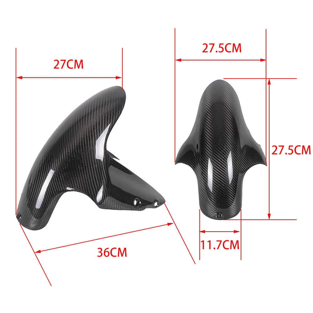 For Ducati 848 1098 1198 100% Carbon Fiber Front fender (Replacement)  Motorcycle Mudguard Hugger Twill Weaver Accesso