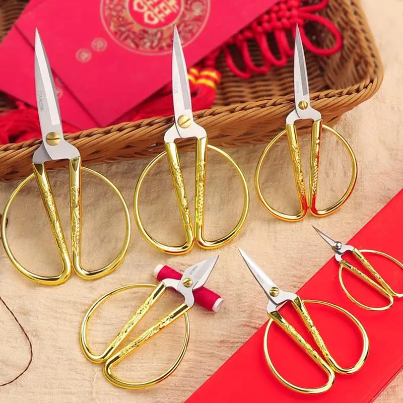 Golden Scissors Zig Zag Durable High Steel Vintage Tailor Scissors Craft Household for Fabric Scisso Rsembroidery Sewing Shears