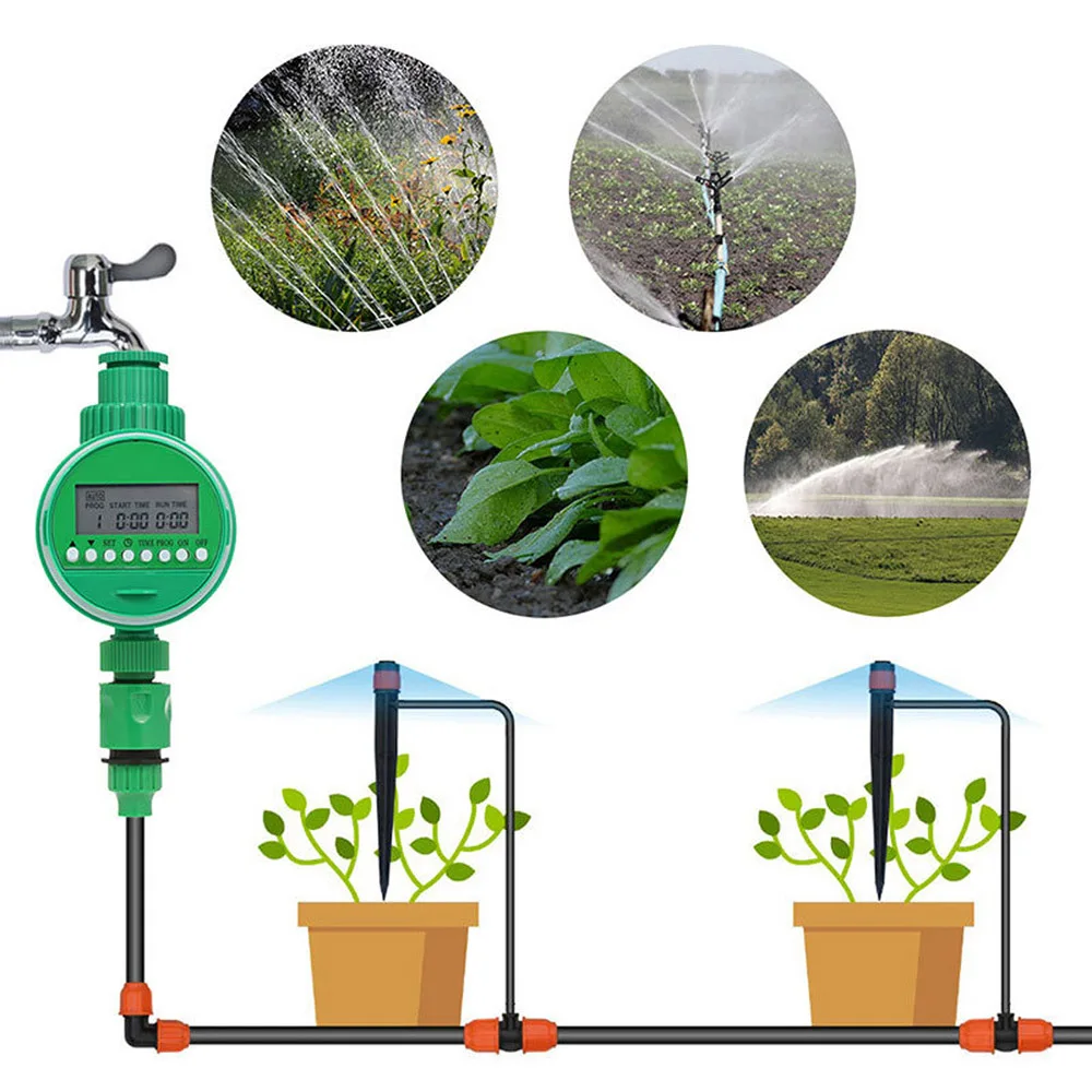 Automatic Digital LCD Electronic Home Garden Irrigation Controller Programs Watering System Ball Valve Water Timers