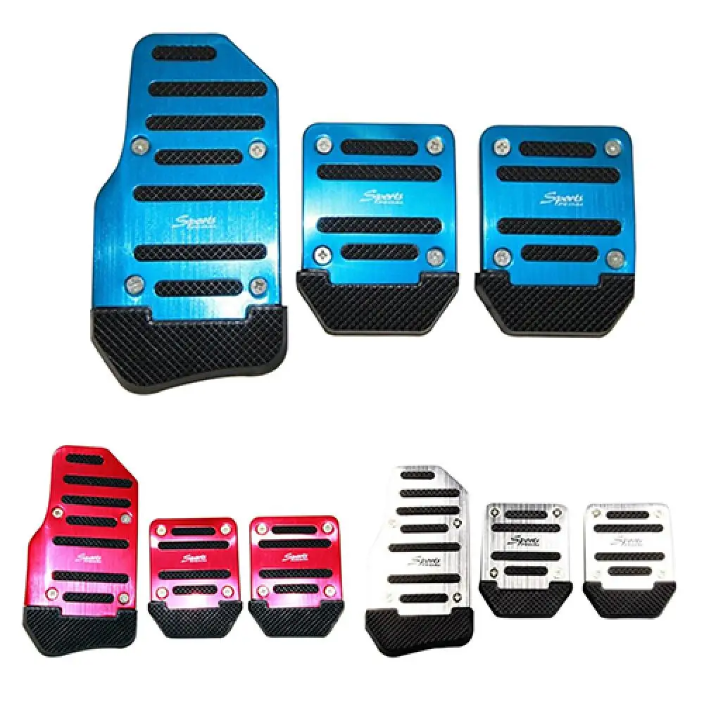 3Pcs Non-slip Car Accelerator Brake Foot Pedals Auto Vehicle Footrests Set