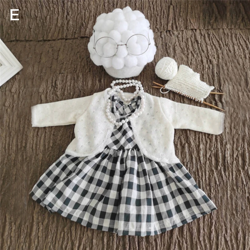 Baby Infant Photography Cotumes Grandma Grandpa\'s Outfits Photo Clothing Sets Old Man Lady Wig Hat Gentleman Cosplay Suit