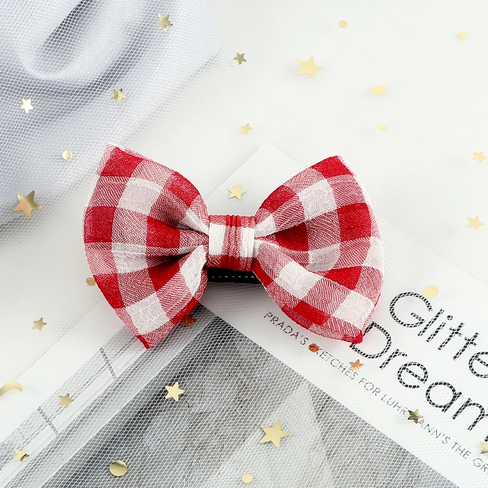 Bow Tie Hair Clip Accessories Plaid Bowknot Hairpins Lovely Colorful Duckbill Barrettes Safety Headwear Gifts For Women Children