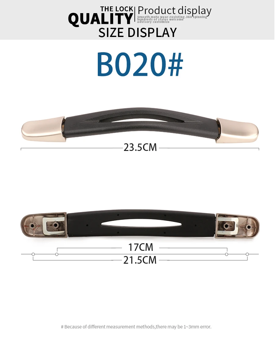SUZAOZHE Suitcase Luggage Replacement Handle Travel Suitcase Handle Strap Factory Replacement Zinc Alloy Grip Carry Grip