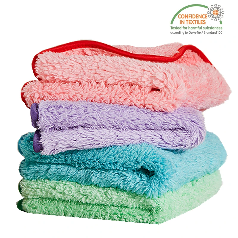 3PCS Kitchen Towel 10x10 Inch Household Cleaning Cloth Super Water Absorption Coral Fleece Rags Microfiber Dust Removal Towels