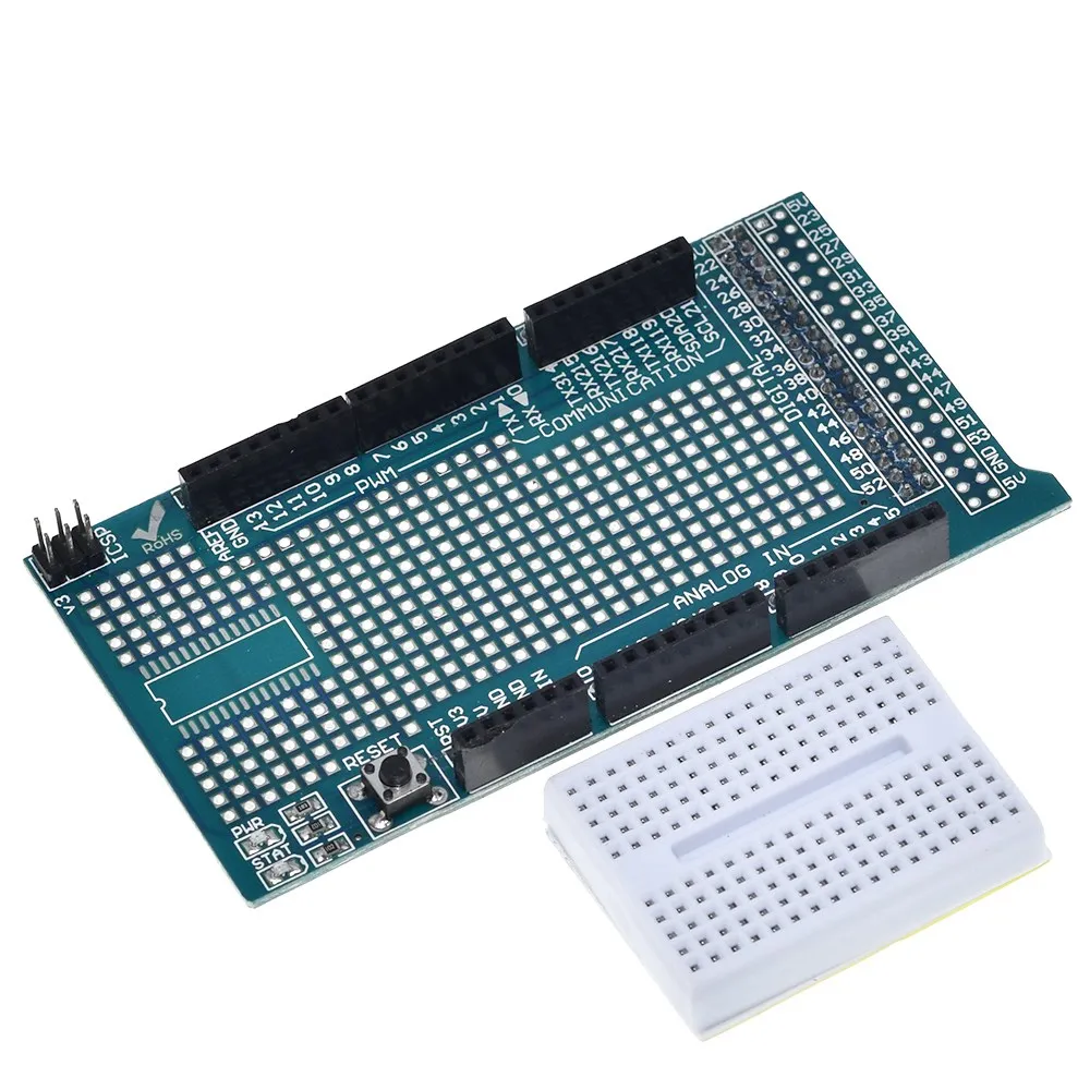 TZT MEGA 2560 R3 Proto Prototype Shield V3.0 Erweiterungsplatine + Mini-Steckbrett mit 170 Verbindungspunkten für Arduino DIY – Detail 4