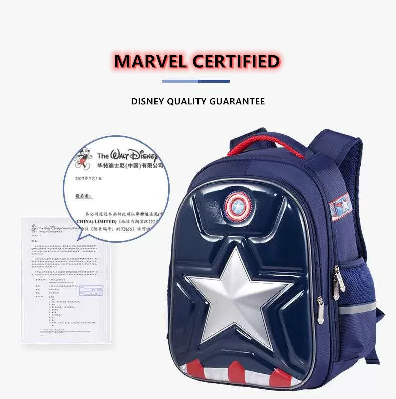 Disney 3D cartoon New school bags for boy iron spider man captain america super light primary school backpack mochila escolar