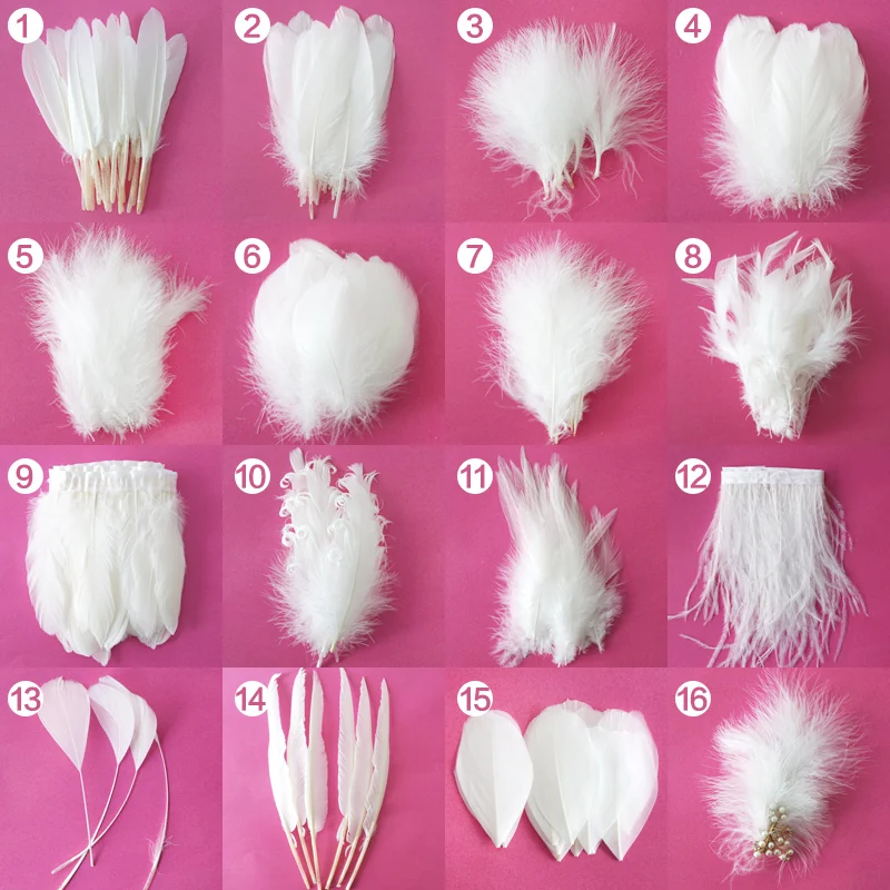 Natural Goose Feathers Small Floating Colourful Swan White Feather Plume For Craft Wedding Jewelry Home Decoration Plumes