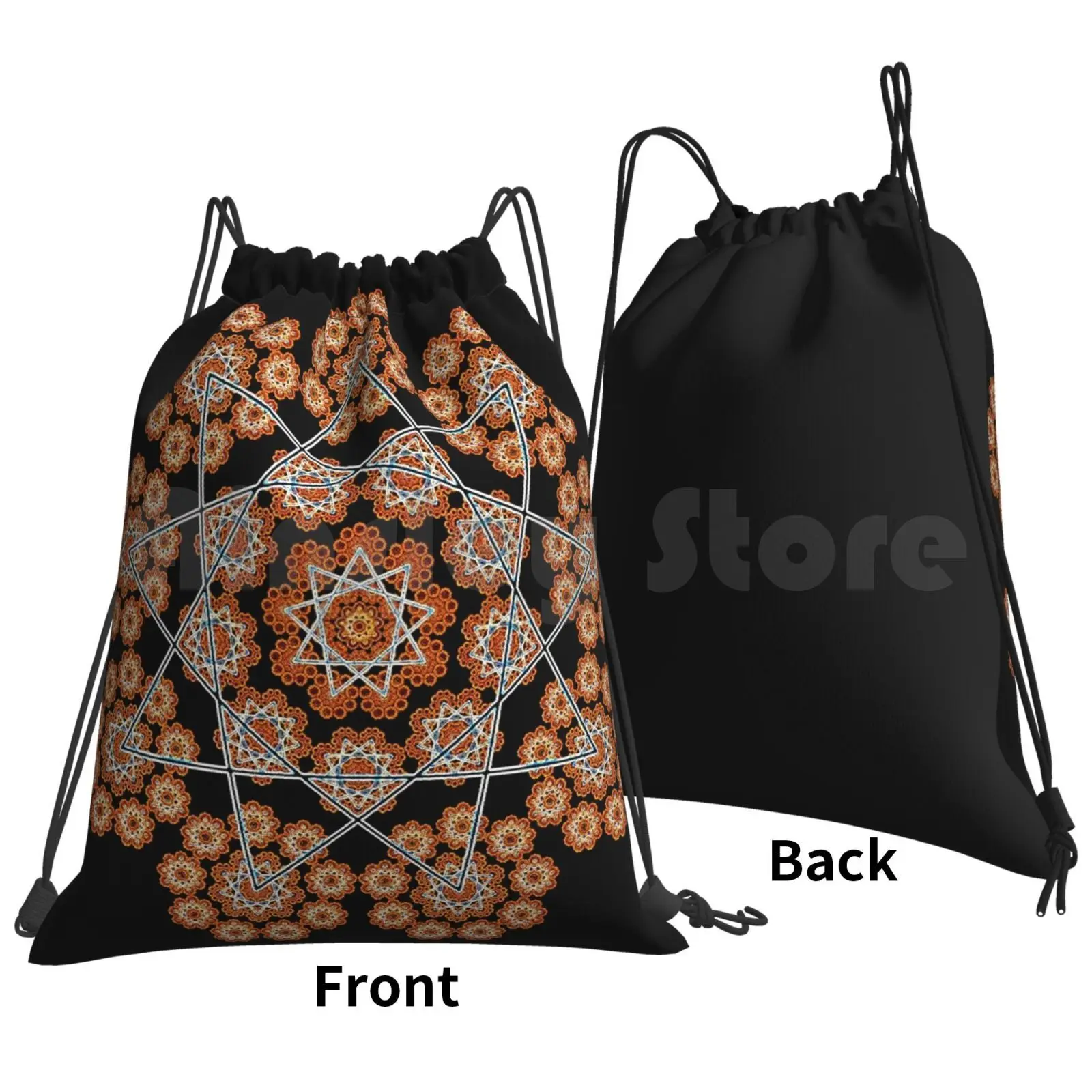 Janus 2 ( Enneagram ) ' Backpack Drawstring Bags Gym Bag Waterproof Framed Cool Colorful Fractal Abstracts Fractals Math