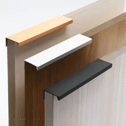 Black Silver Orange Gold Hidden Cabinet Handles Stainless steel Kitchen Cupboard Pulls Drawer Knobs Furniture Handle