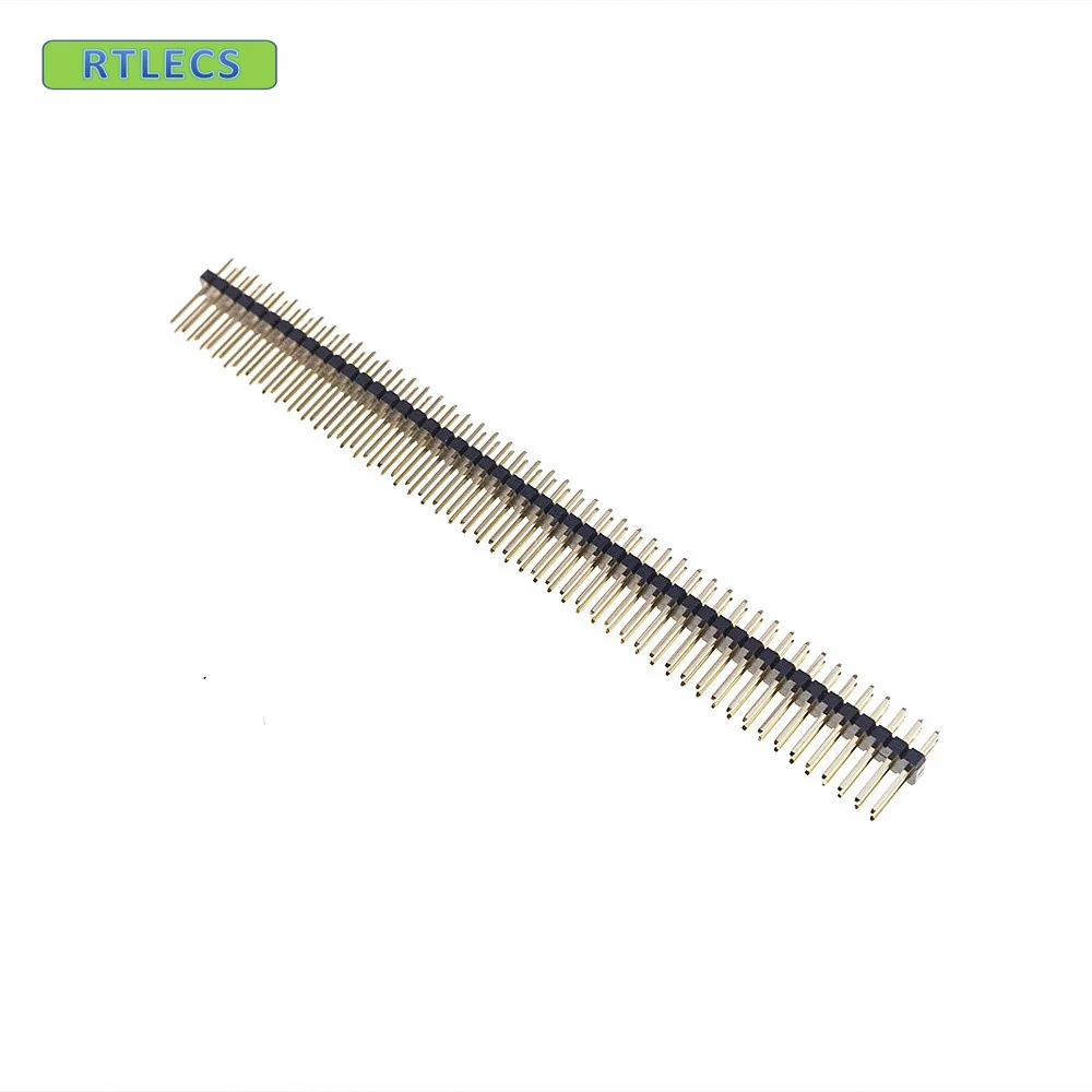 100pcs 2x50 P 1.27mm x1.27mm Pitch Pin Header dual row Straight Through Hole Male straight gold plated Rohs