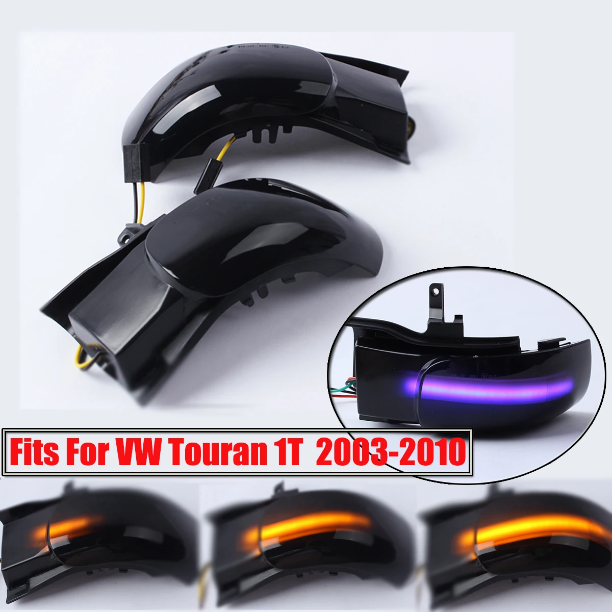 

For VW Touran 1T1 1T2 2003 2004 2005 2006 2007 2009 2x Dynamic Blinker LED Turn Signal Light Side Lamp arrow mirror indicator