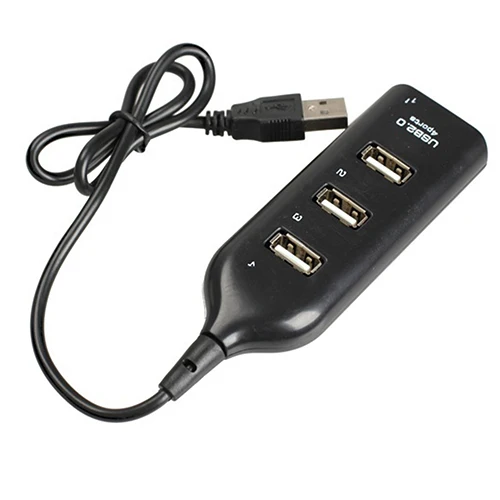 4 منافذ الفاصل متعددة المتوسع عالية السرعة المصغرة USB 2.0 Hub المقبس محول الأسود لأجهزة الكمبيوتر المحمول الكمبيوتر المحمول ملحقات الكمبيوتر