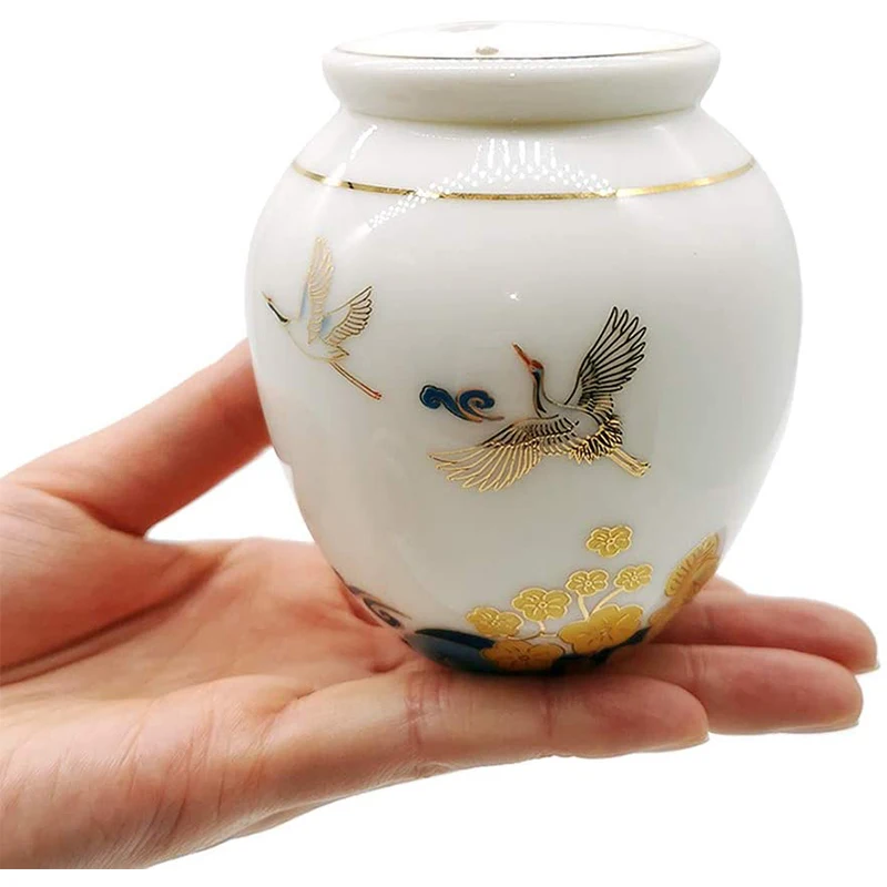 Small Cremation Urns for Human Ashes Ceramic Adult Dog Cat Ash Holders Miniature Memorial Funeral Urn for Sharing Ashes Pet Urns