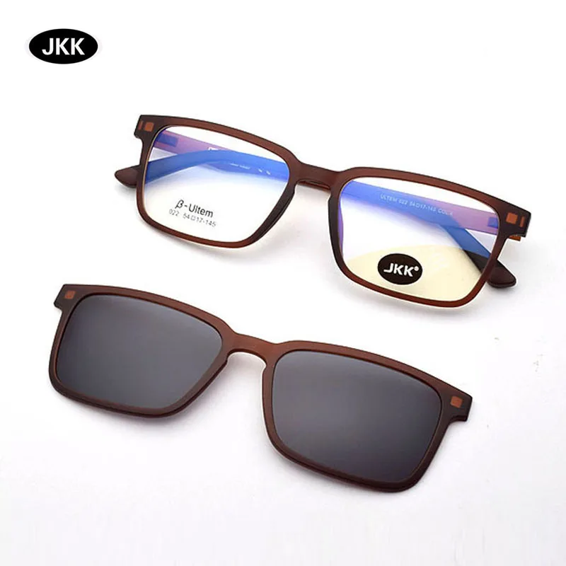 

Ultra-light Glasses frame For Men Magnet Clip Sunglasses Myopia Polarized Sunglasses Functional Ultem Uv 400 Glasses Brown