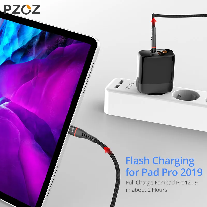 PZOZ 100W USB C to USB Type C Cable PD 5A Fast Charging For iPhone 15 Pro Max MacBook iPad Samsung Xiaomi 60W USBC Charger Cord images - 6