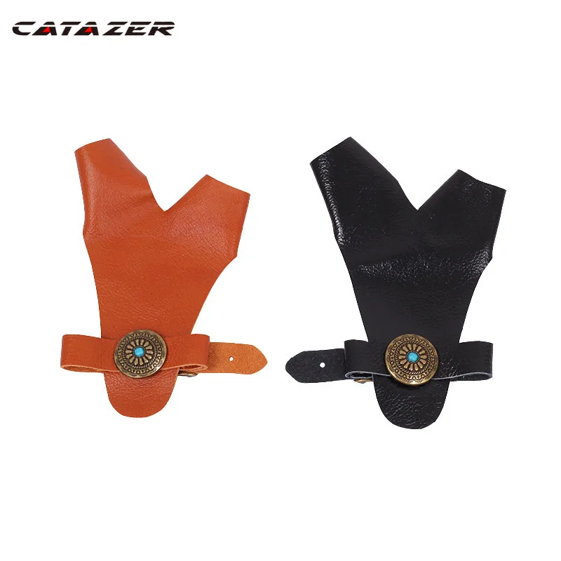 Bow and Arrow Archery Equipment Cowhide Guard Practice Finger Guard Traditional Protective Gear Arm Guard